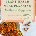This Pinterest pin shows the title of the blog post "How to Meal Plan."