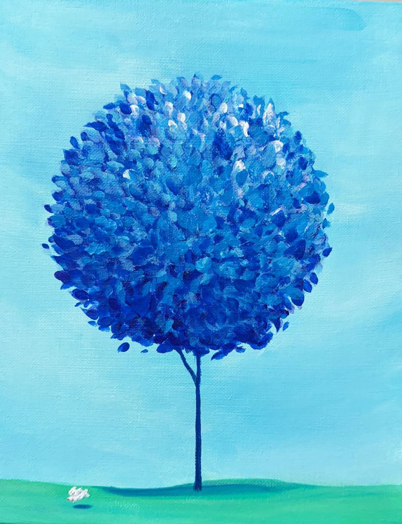 수국나무와 신난 강아지-4611