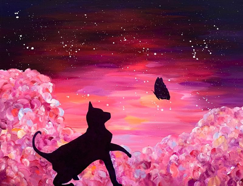 A cat and a butterfly-39306