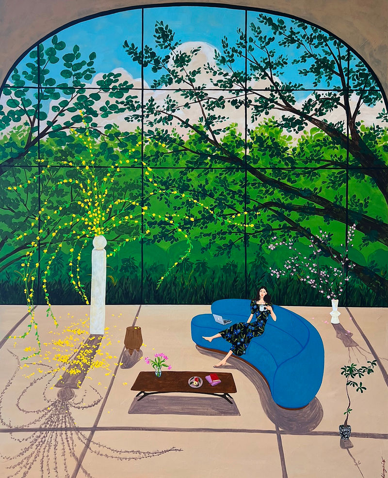 소파에 앉은 여인-32139