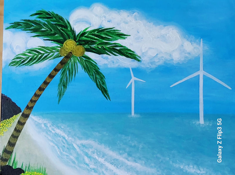 야자수가 있는 제주도 바다-53639