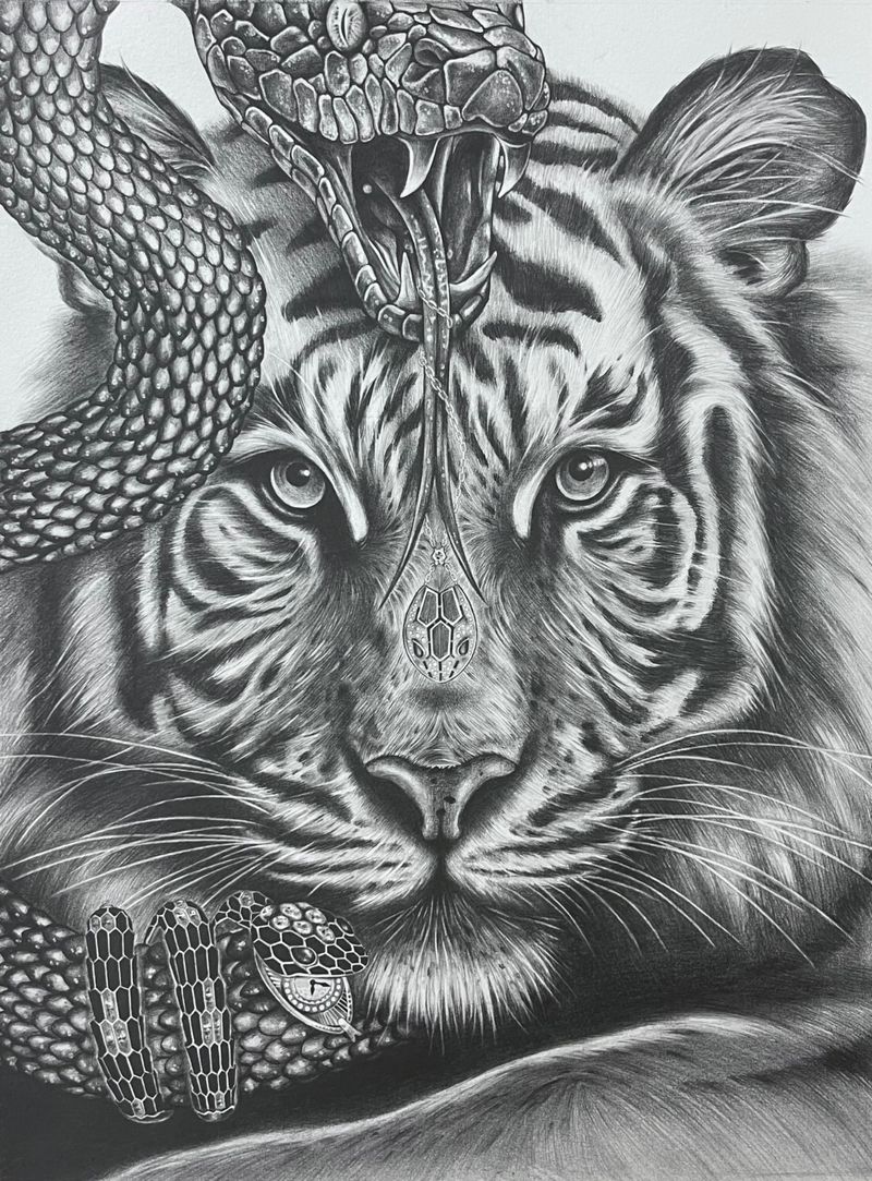 Luxury necklace, watch And Snake, Tiger-22655