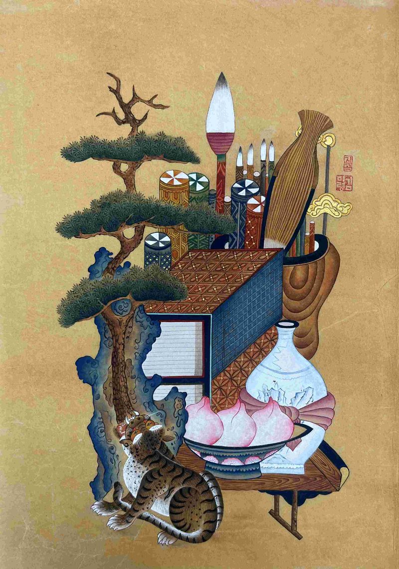 Kim, Miryung/ Chaekgeori (Books and Scholar's Objects)-55055