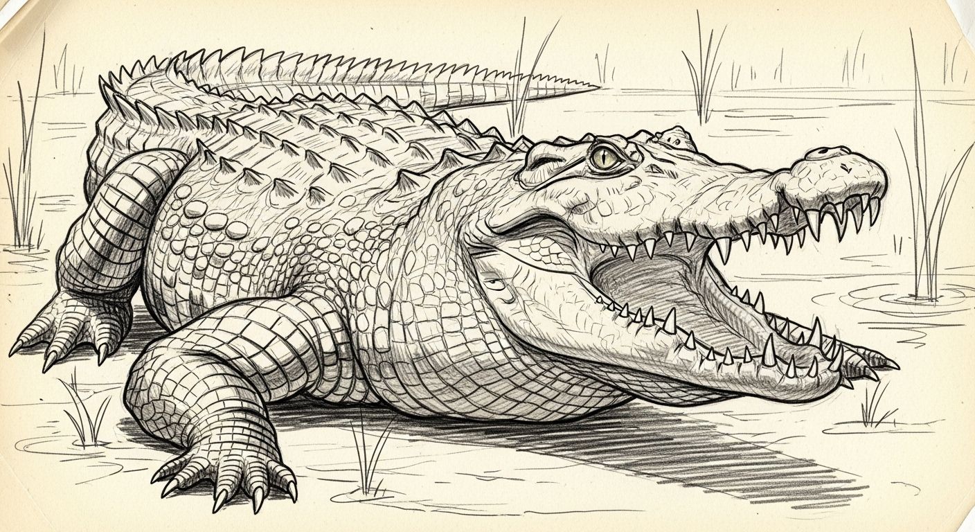 crocodile sketch