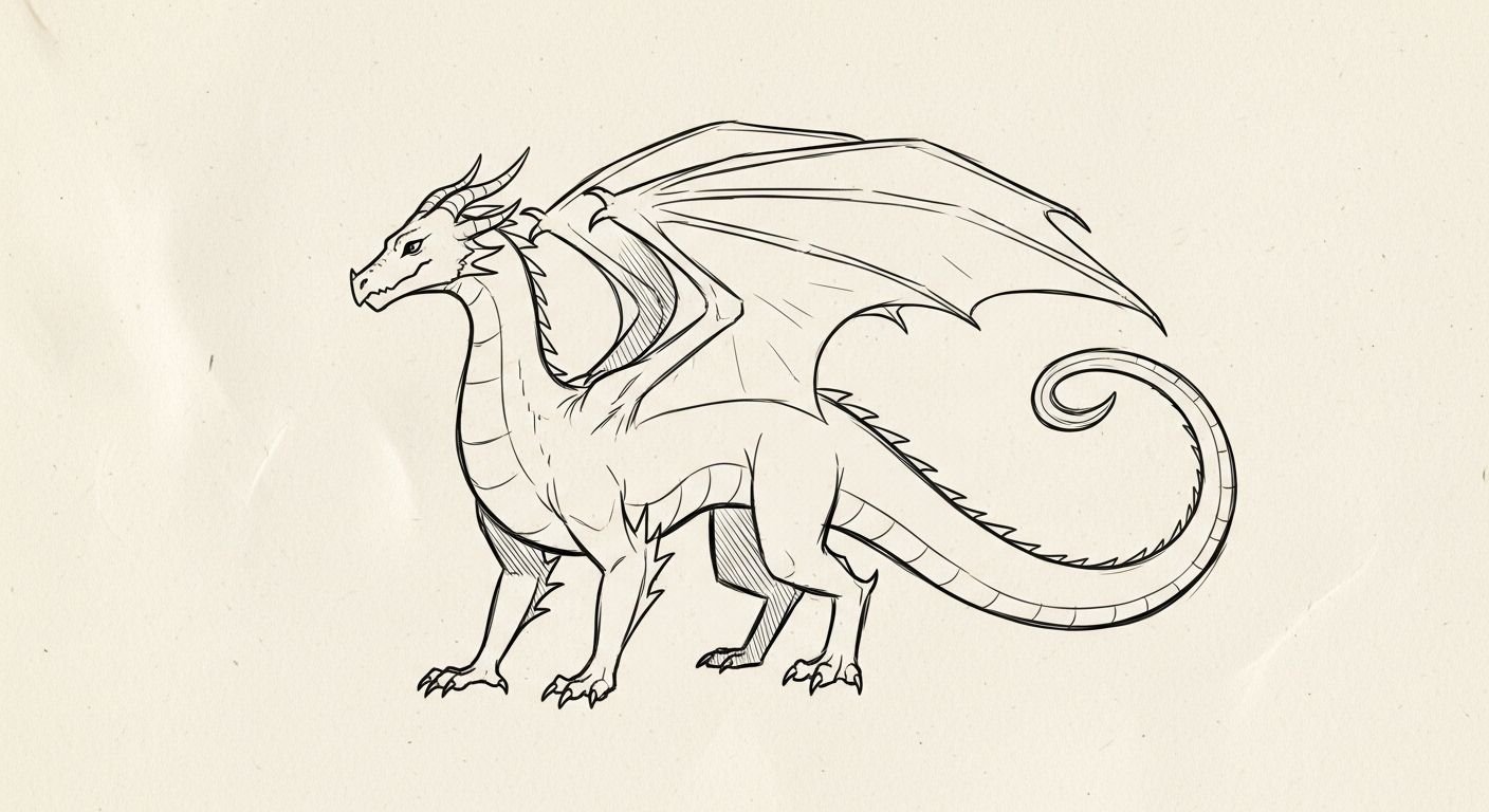 Dragon Sketch Easy Step By Guide