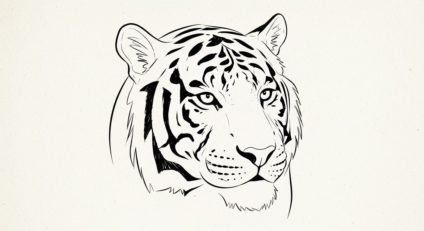Tiger Sketch Easy Fierce Drawing Tips