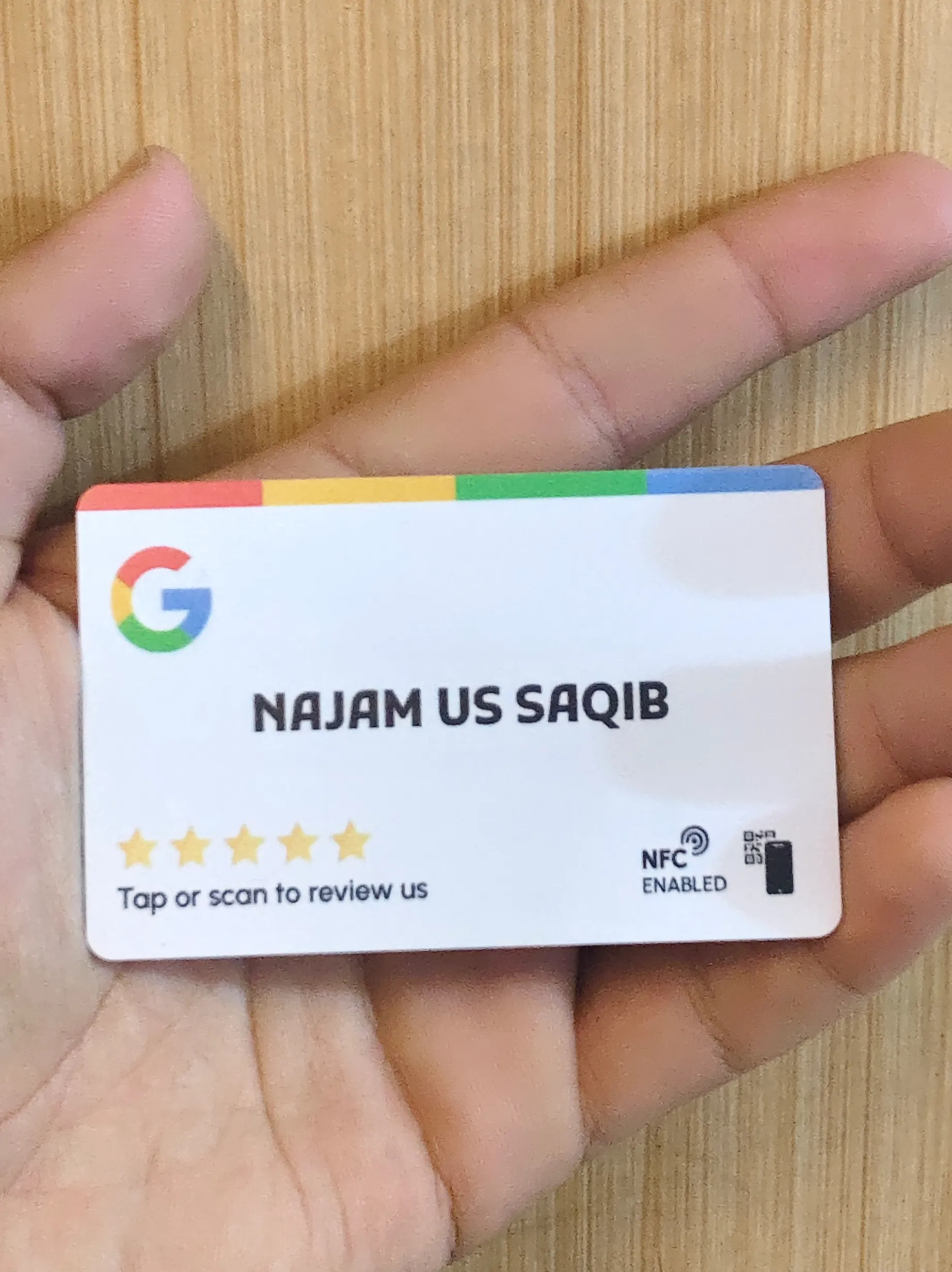 Client holding card 10