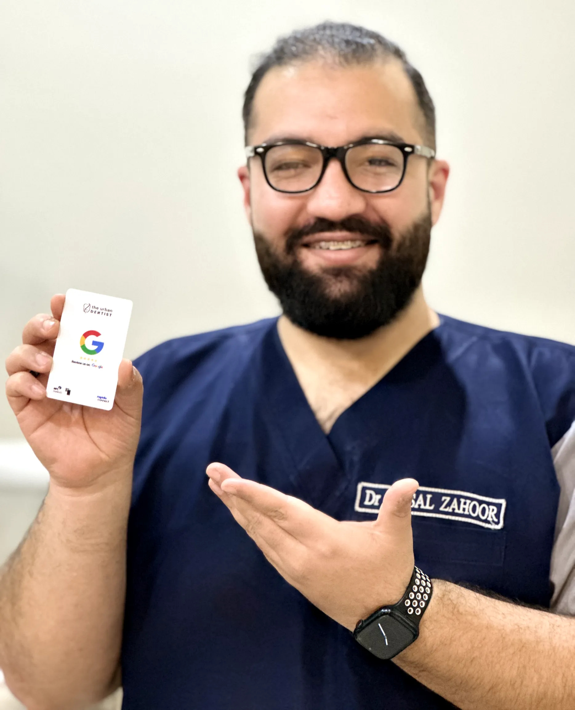 Client holding card 2