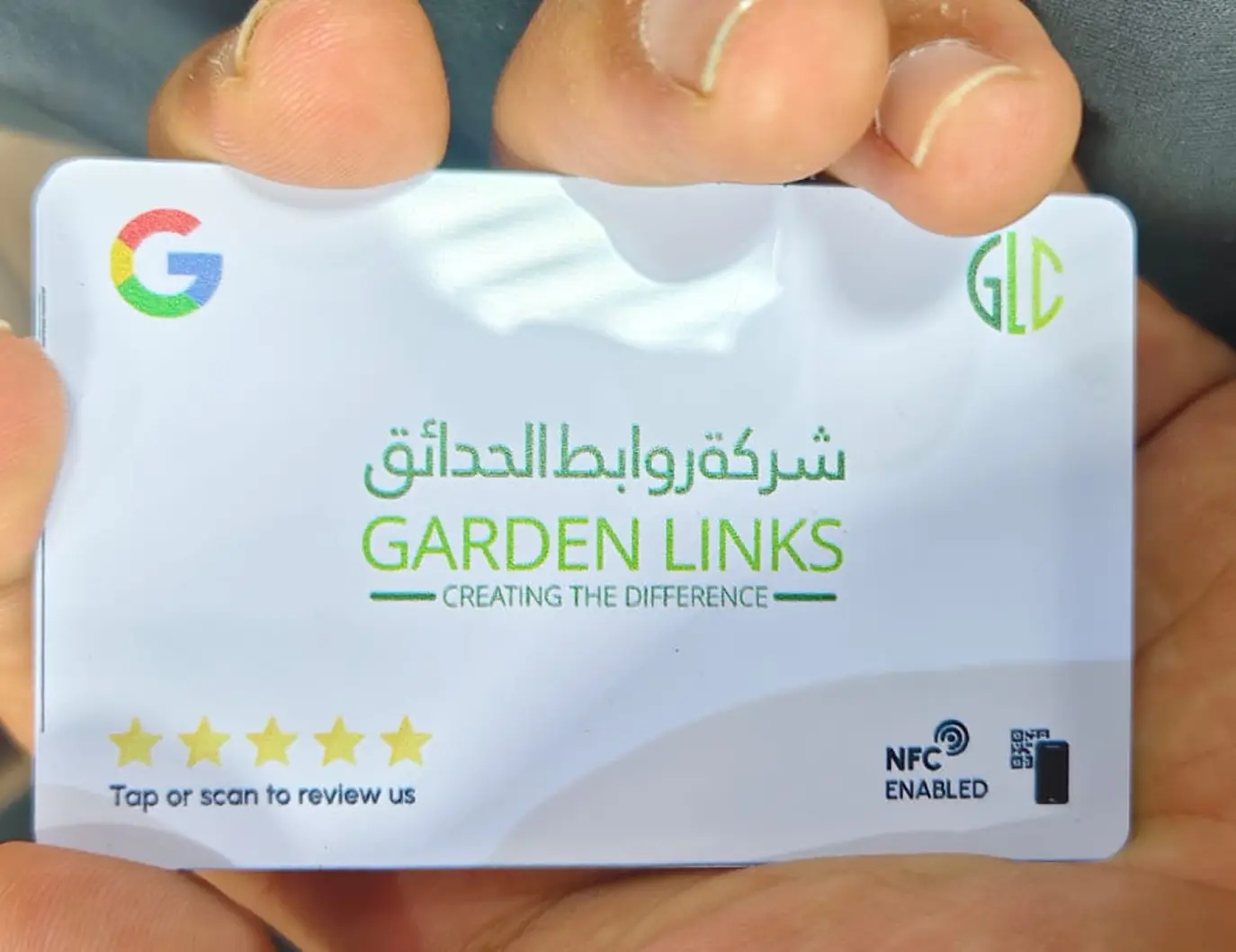 Client holding card 25