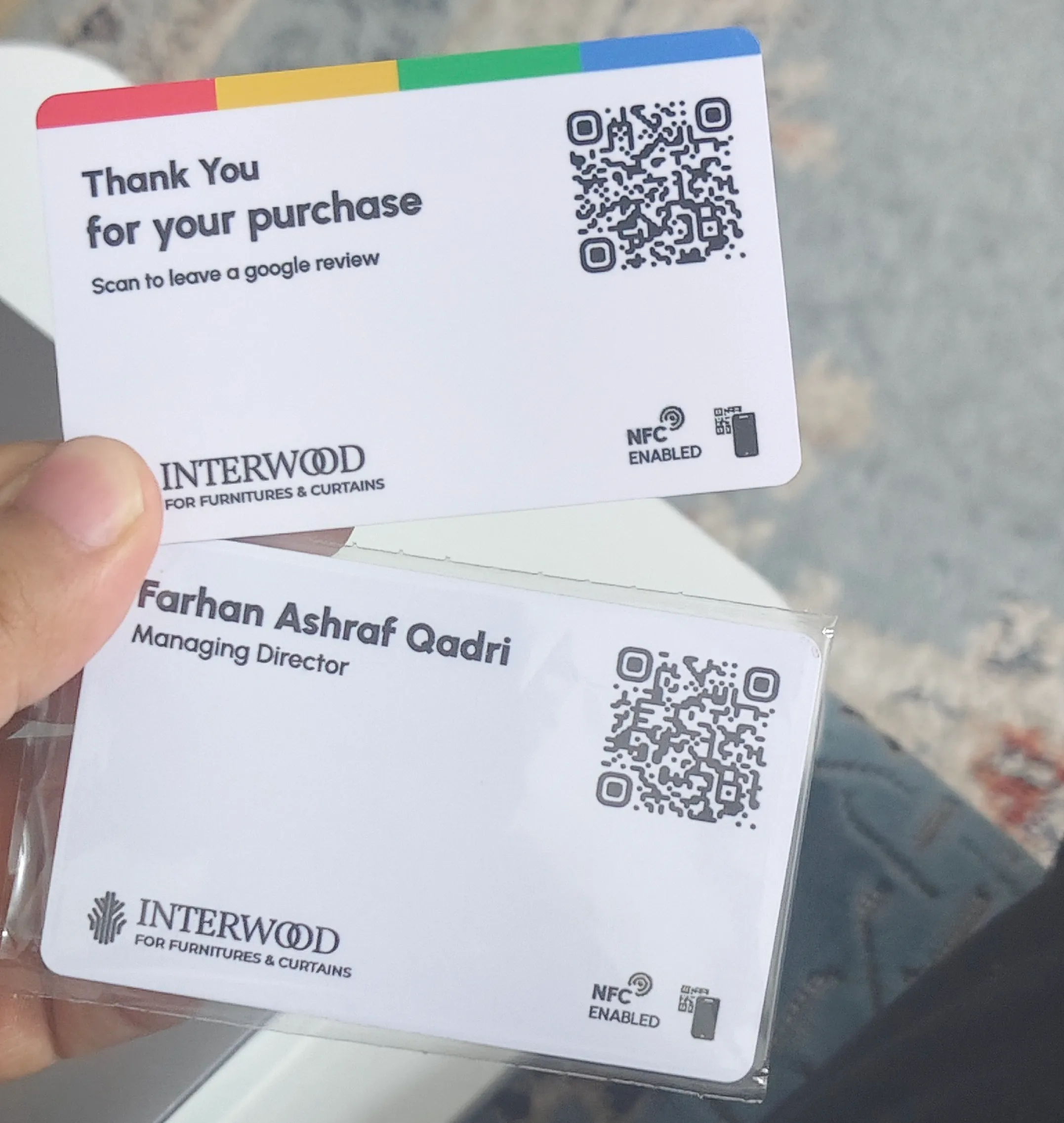 Client holding card 39