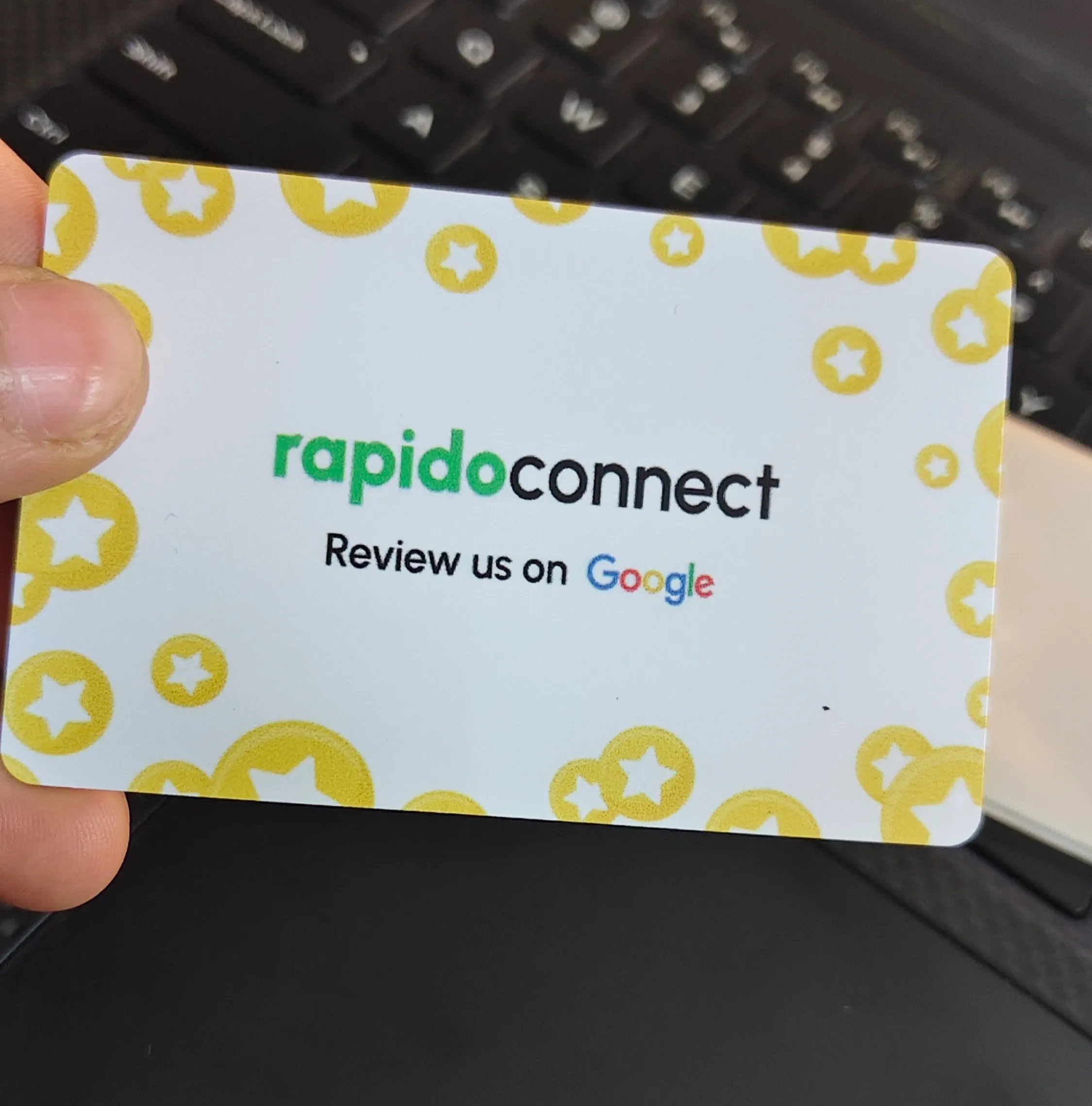 Client holding card 5