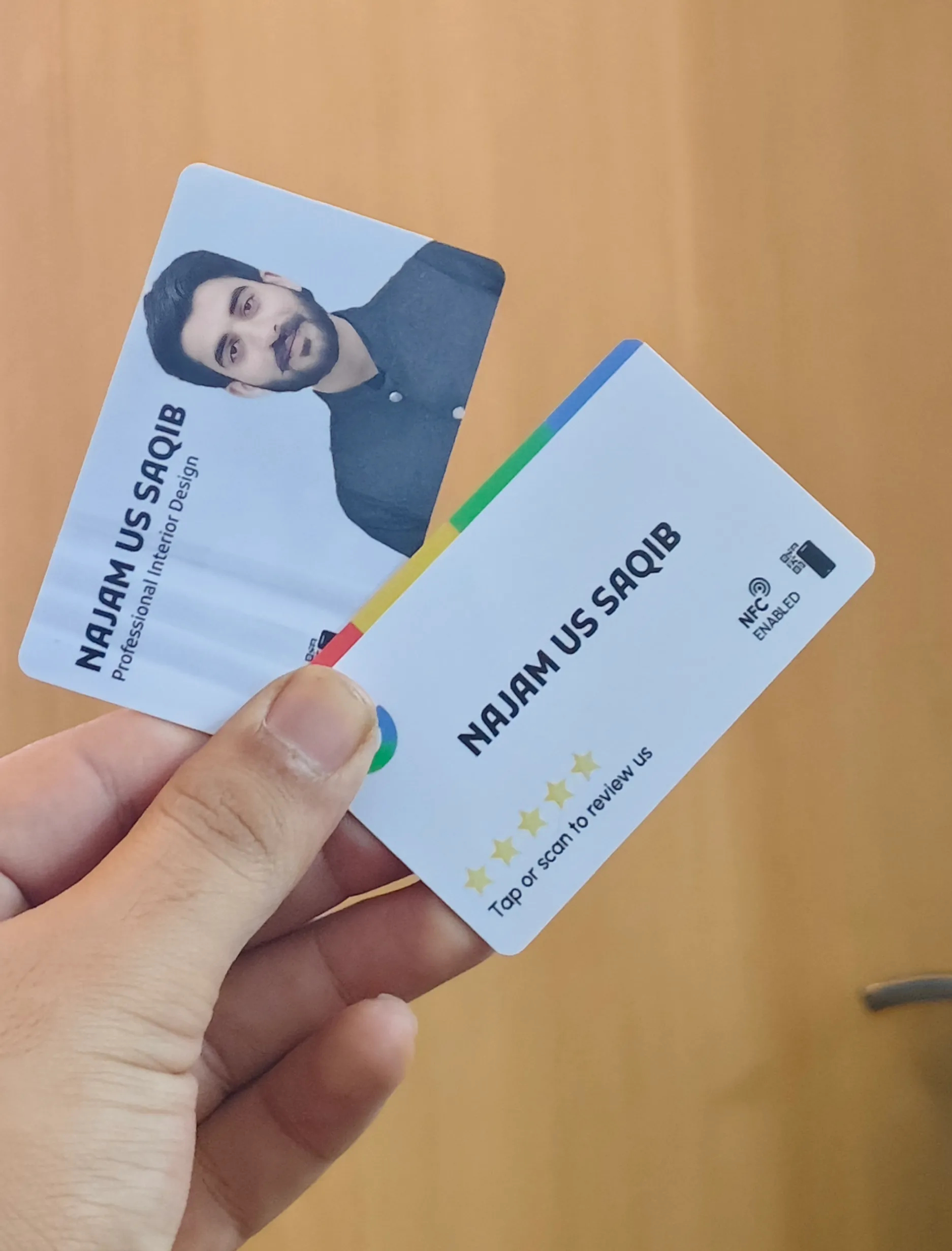 Client holding card 9