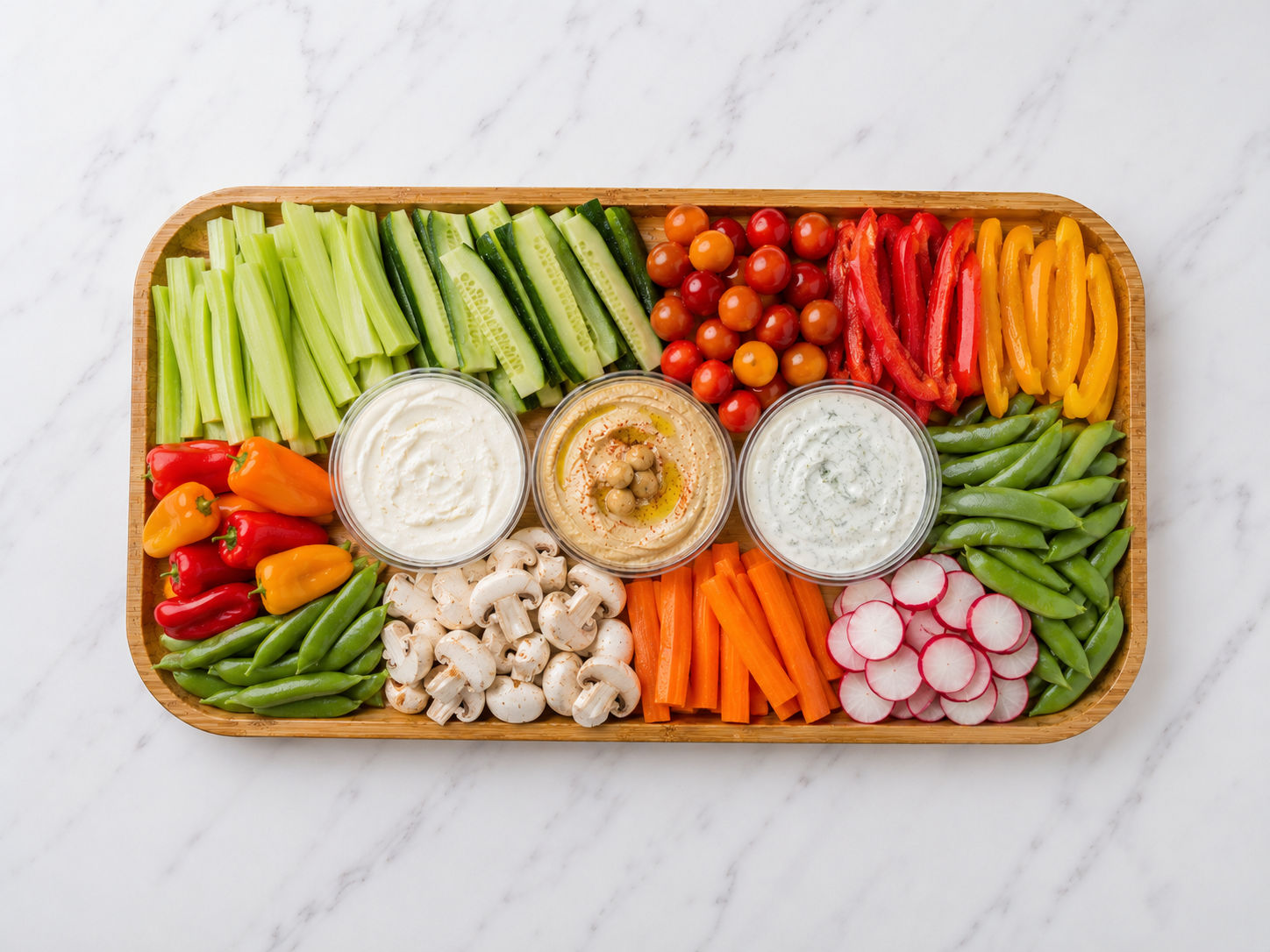 Crudités Platter – Fresh Vegetable Tray with Dips