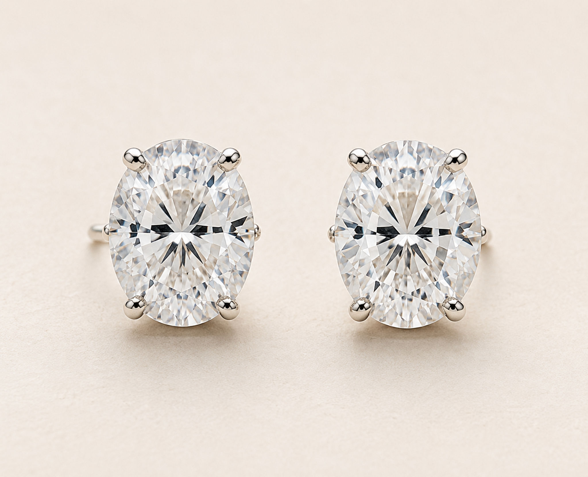 A pair of round brilliant lab grown diamonds