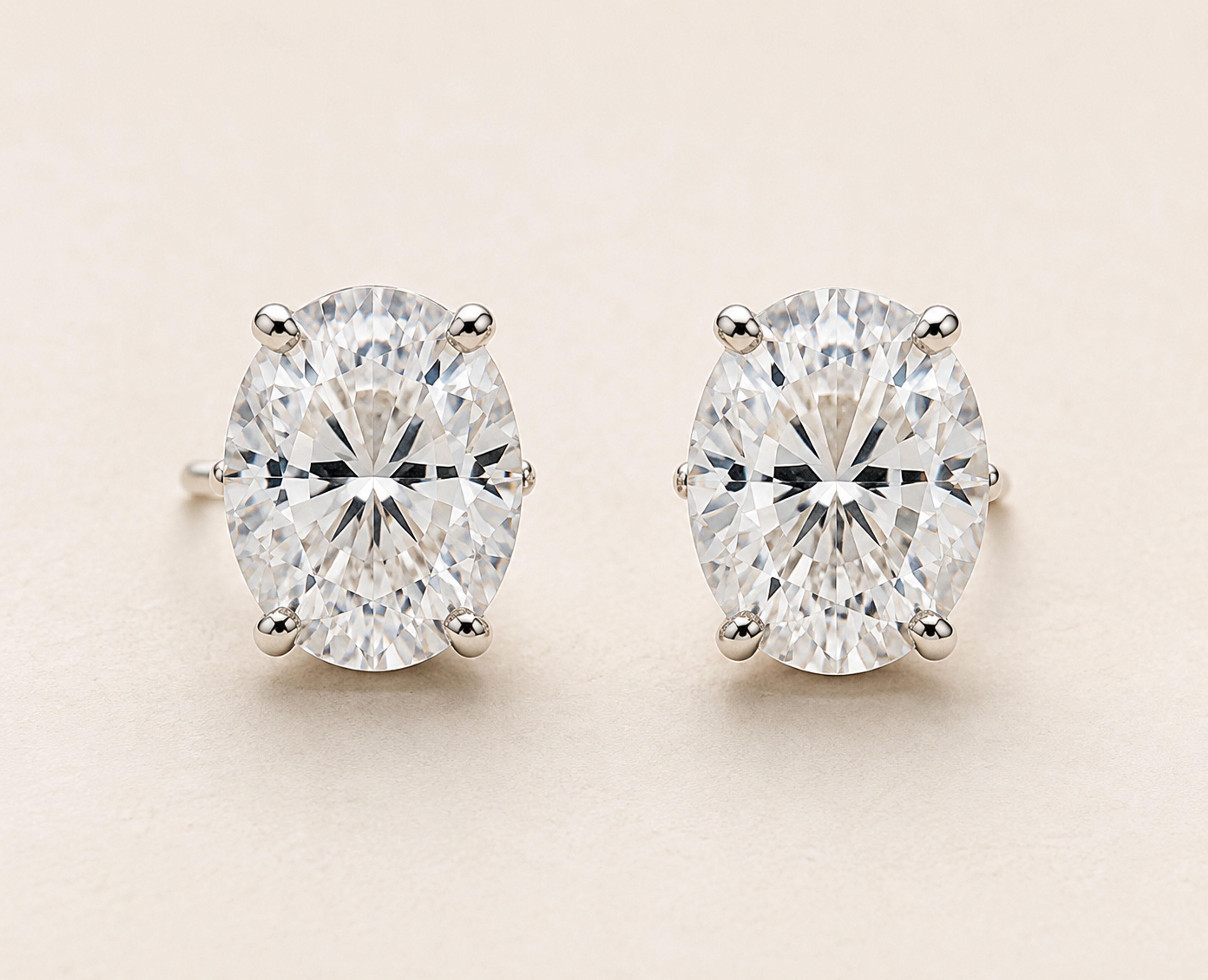 A pair of round brilliant lab grown diamonds