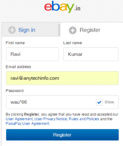 ebay creat account