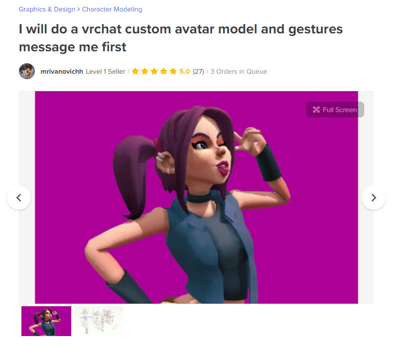 average cost of a custom vrchat avatar