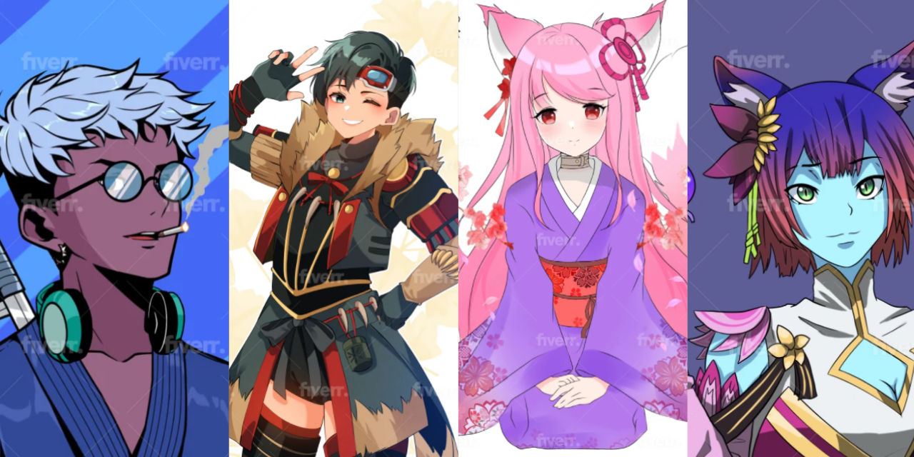 Custom Anime fanart, illustration, original character, icon, game character  Art Commission