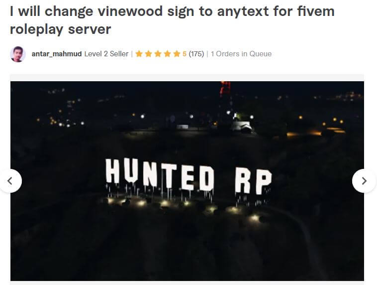 How to change the Vinewood sign on FiveM