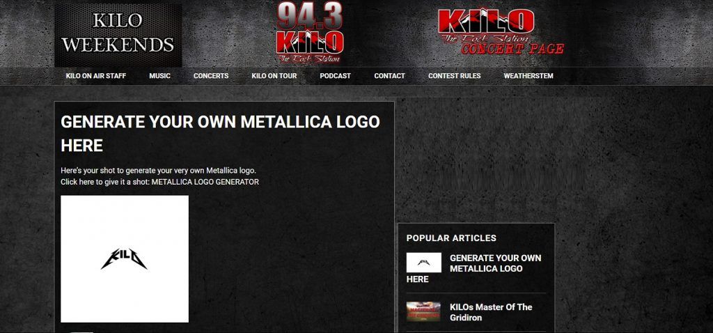 kilo943 Mettalica logo generator