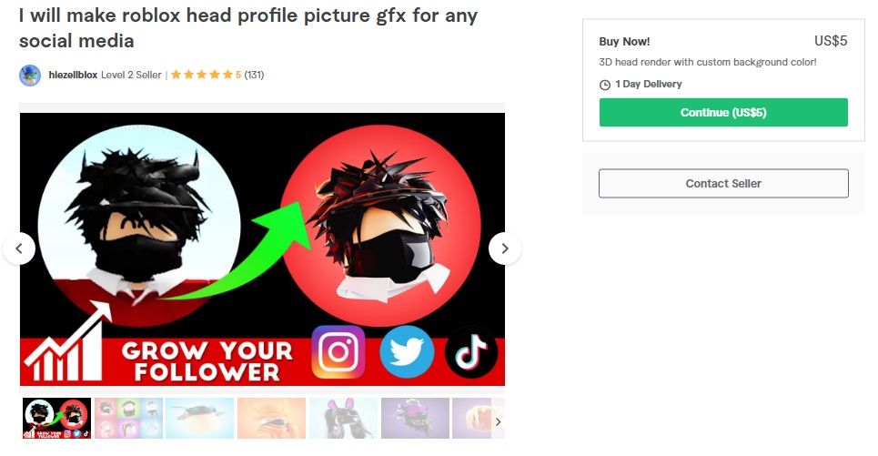 create a simple gfx for a roblox profile picture