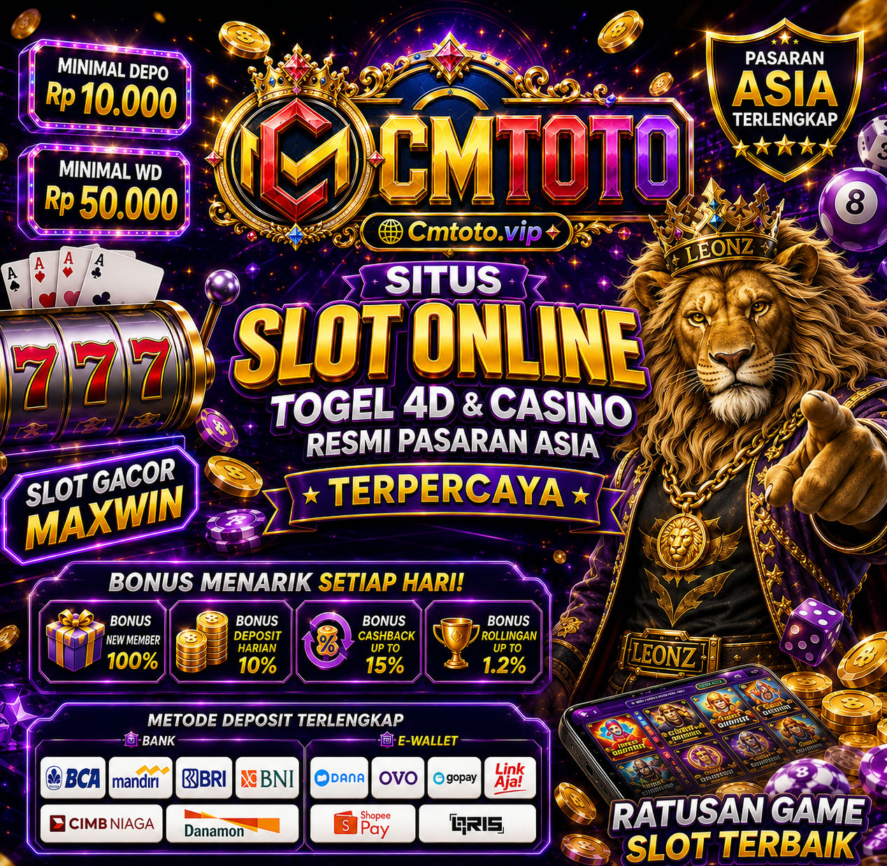 Banner promosi CMTOTO — CMTOTO: Akses Bandar Casino Online Digital Klasik