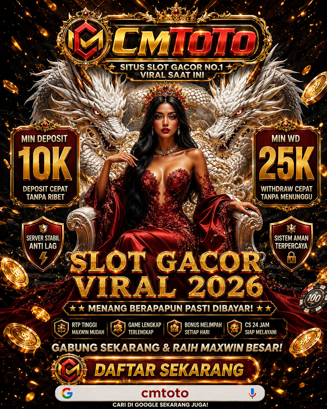 Banner promosi CMTOTO — CMTOTO ⚡️ Situs Gaming Casino Online Mudah Jackpot Terbaru Tanpa Settingan