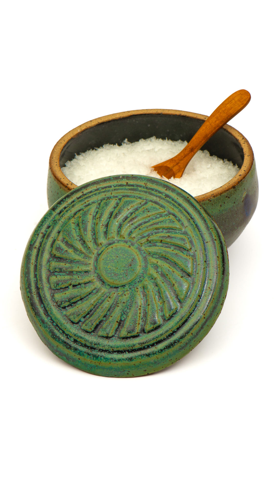 Lidded Salt Jar with Carved Lid