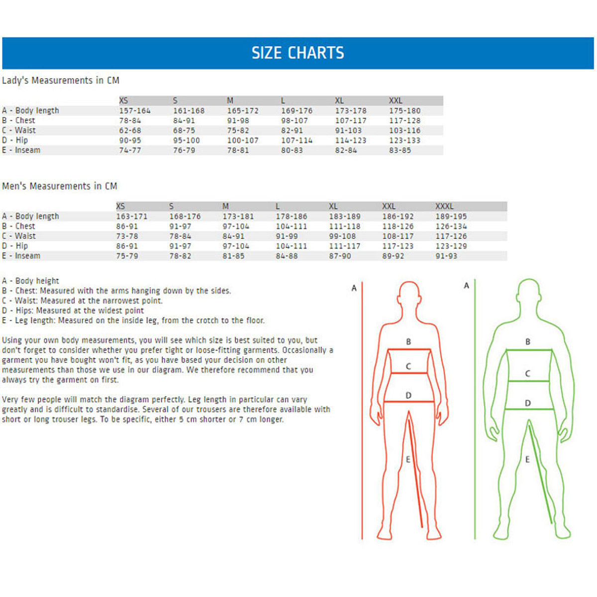 Bergans Of Norway Size Chart