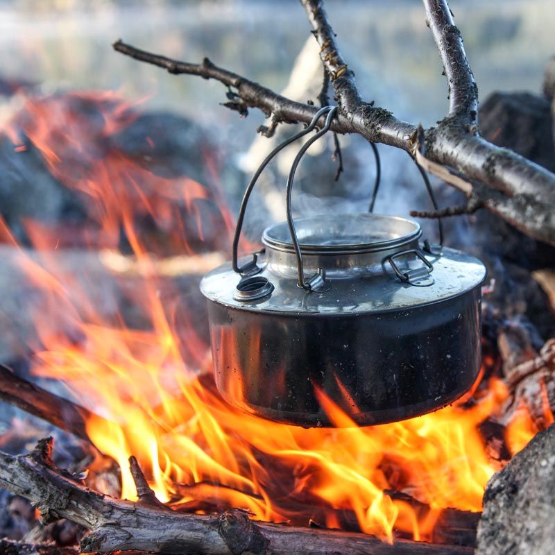 Camping Kettle | 1L Stainless Outdoor Kettle | Portable Lightweight Camp  Kettle Camp Tea Pot For Bushcraft And Outdoor Campfire Use