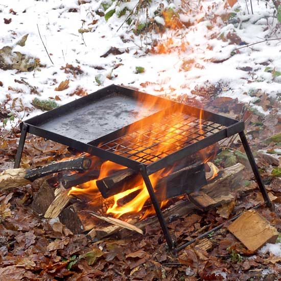 Hand forged campfire tripod.  Campfire, Fire pit grill, Blacksmithing