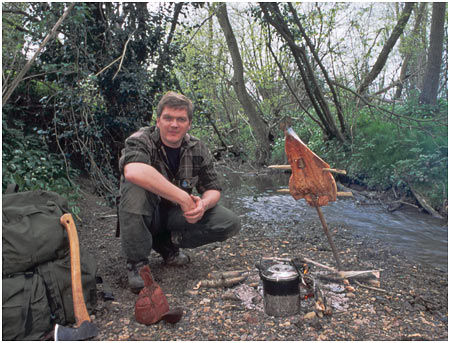 Ray Mears cooking Salmon