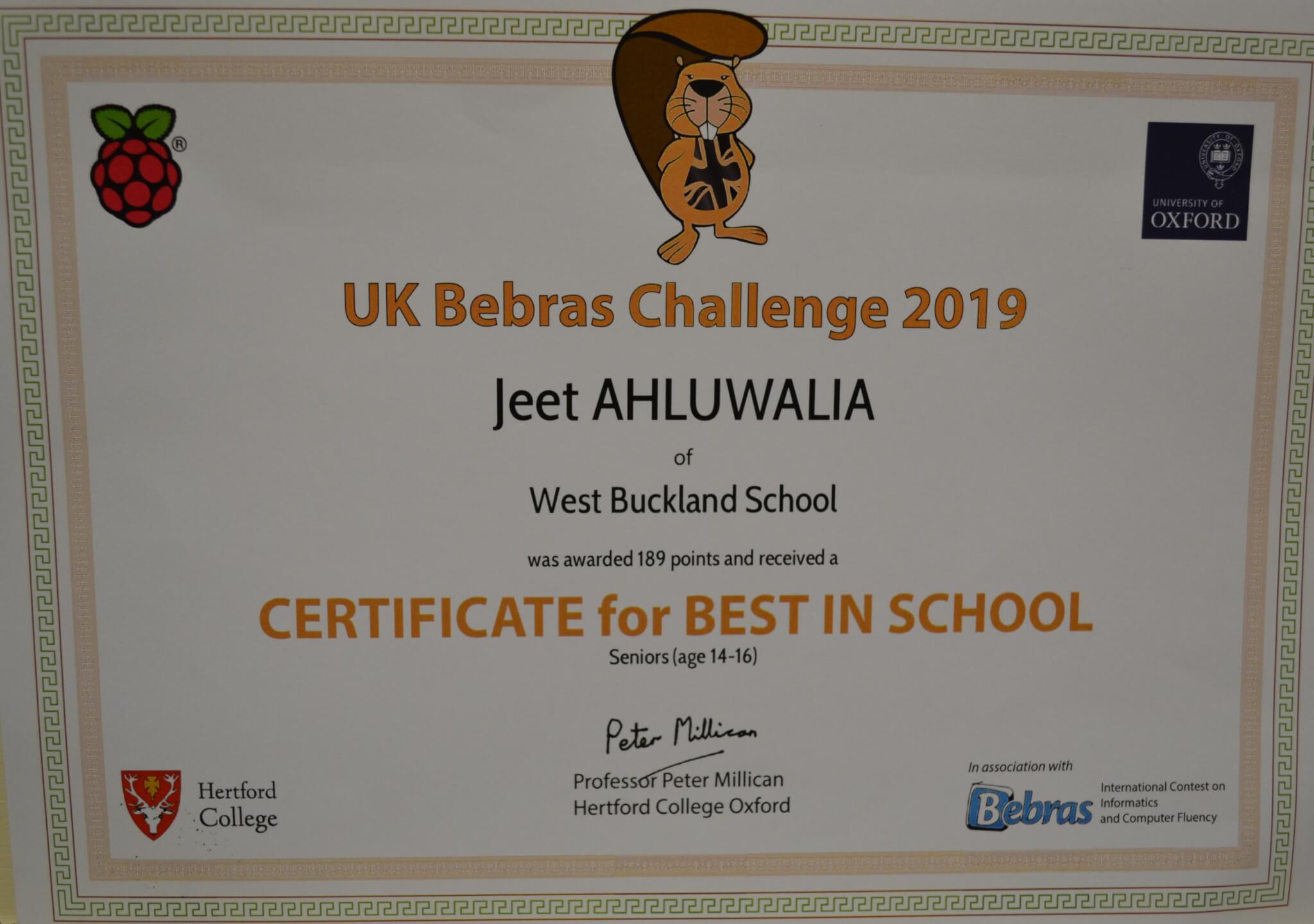 Great Marks Across All Categories In Bebras Computational Challenges West Buckland School