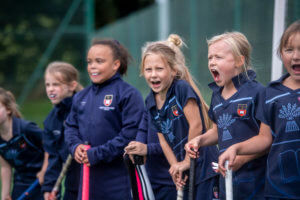 Girls hockey sport West Buckland Prep