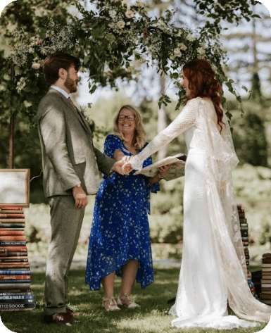 Celebrant Sue during a ceremony
