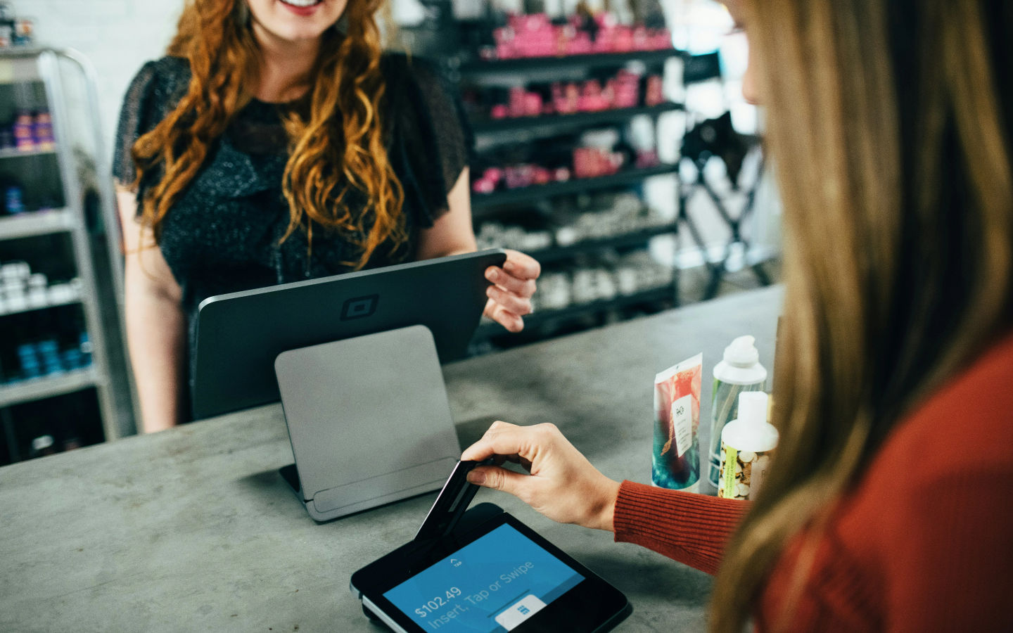 A payment transaction within a shop