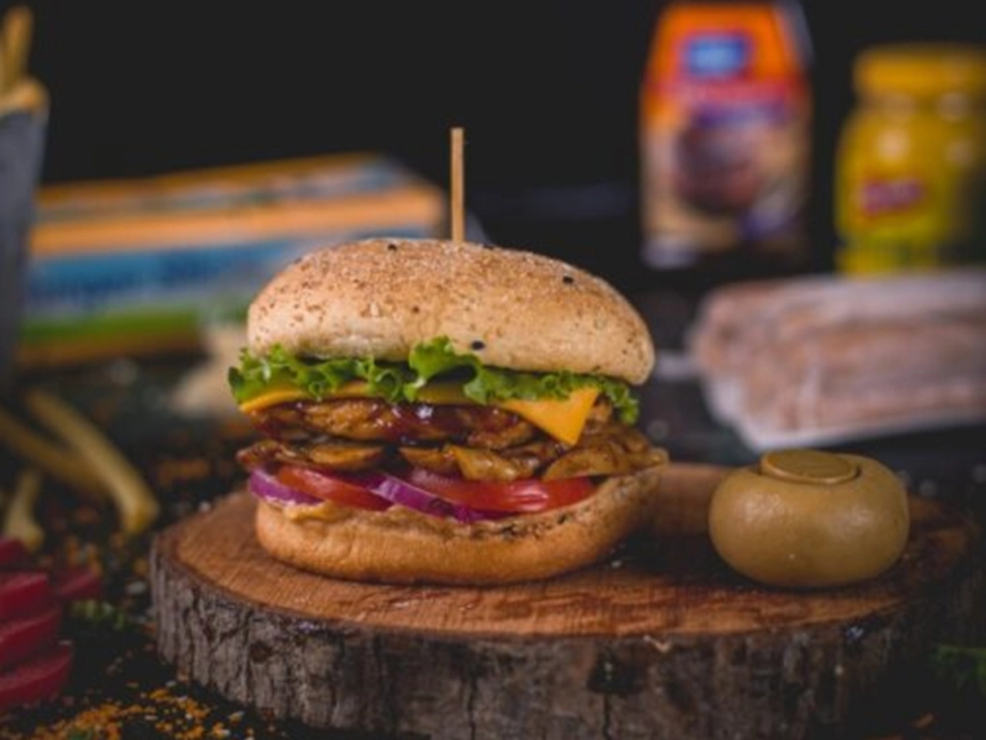 Mushroom Chicken Burger