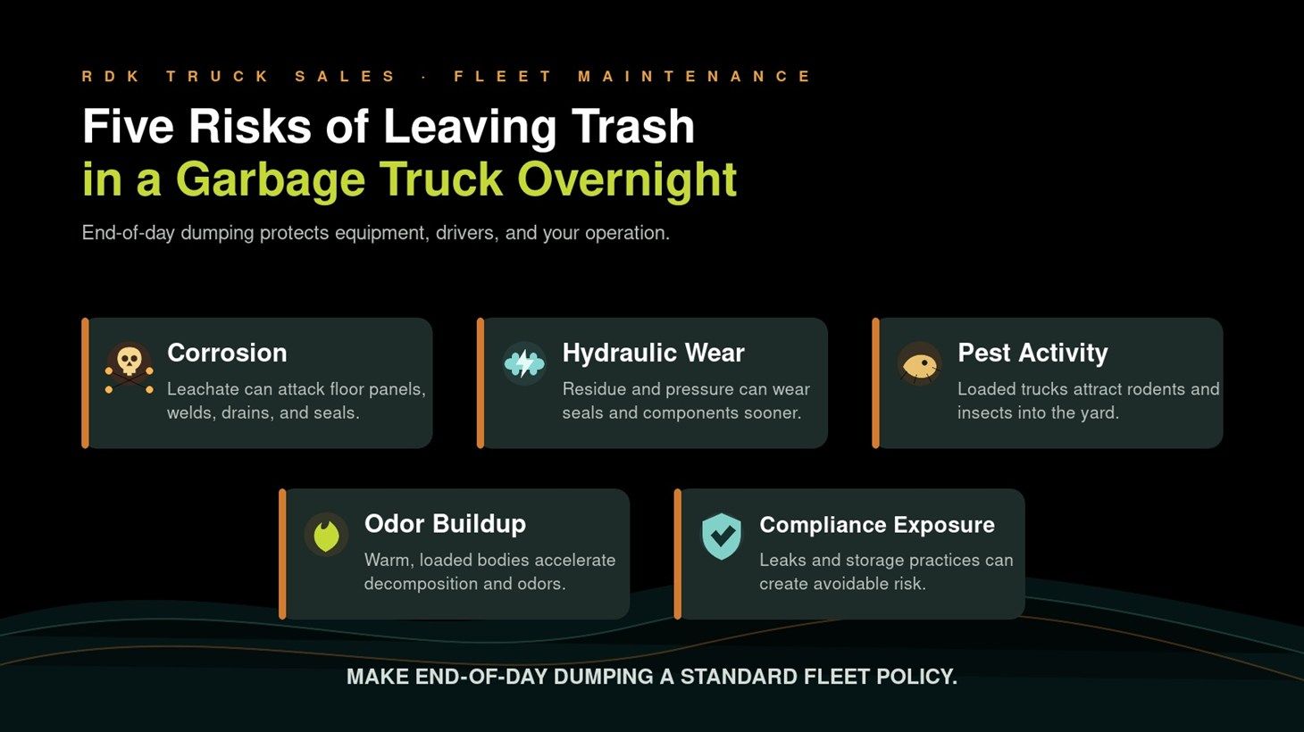 Five risks of leaving trash in a garbage truck overnight