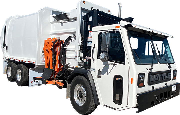 Battle Motors side loader refuse truck