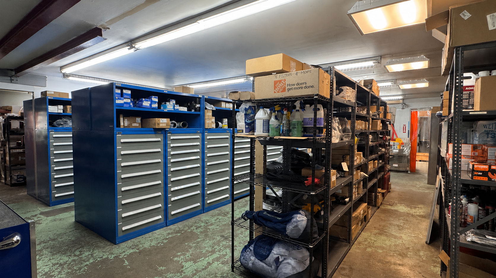 Inside RDK's parts room
