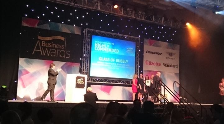 Champagne and Sparkling Wine award Glass of Bubbly wins award for Marketing.