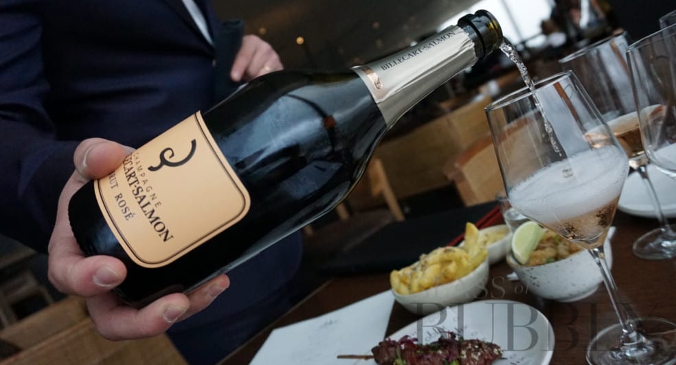 Serving champagne at Oblix at the Shard