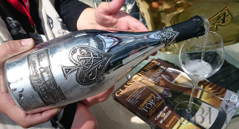 Pouring Ace of Spades Champagne in to a glass