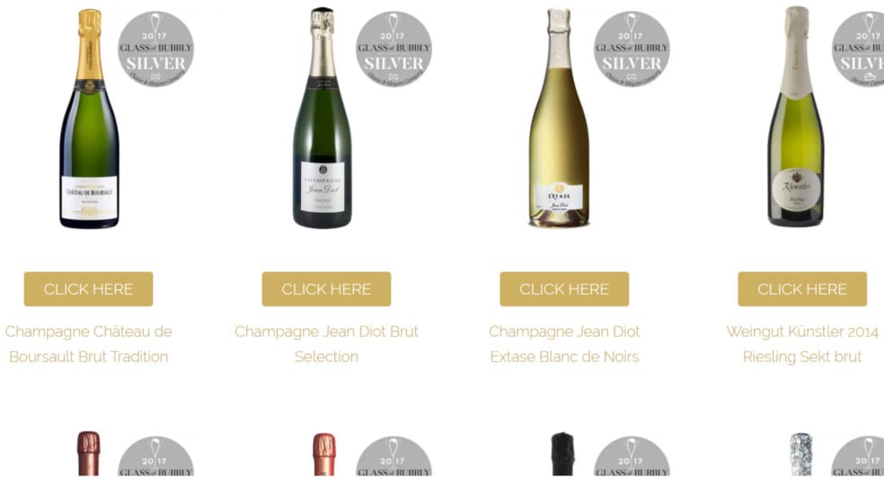 Glass of Bubbly eCommerce website