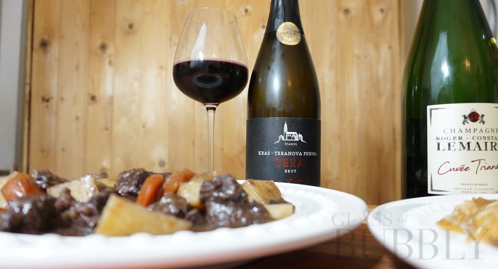 Boeuf Bourguignon with a glass of Vina Kobal