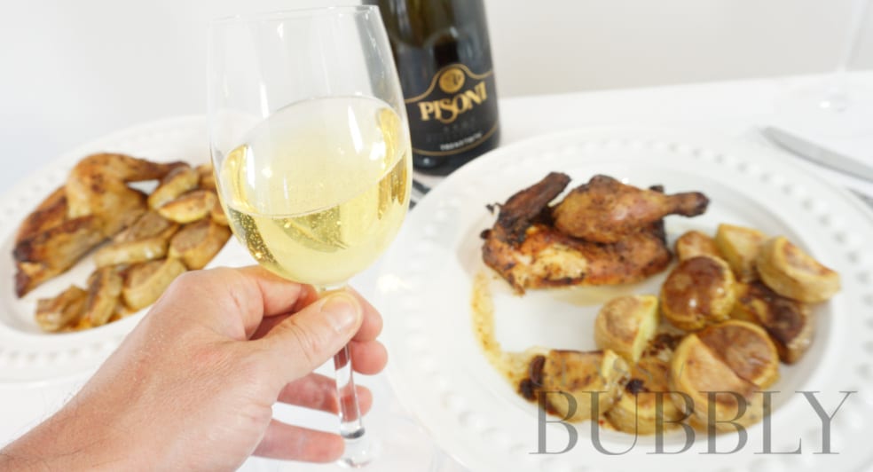 Pisoni Brut Millesimato with Poussin from Gressingham