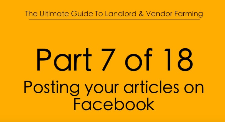 Pt.7 Posting your Articles on Facebook