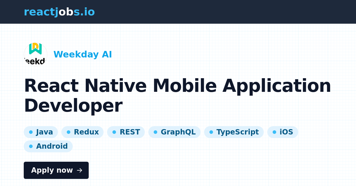 Remote React Native Mobile Application Developer at Weekday AI