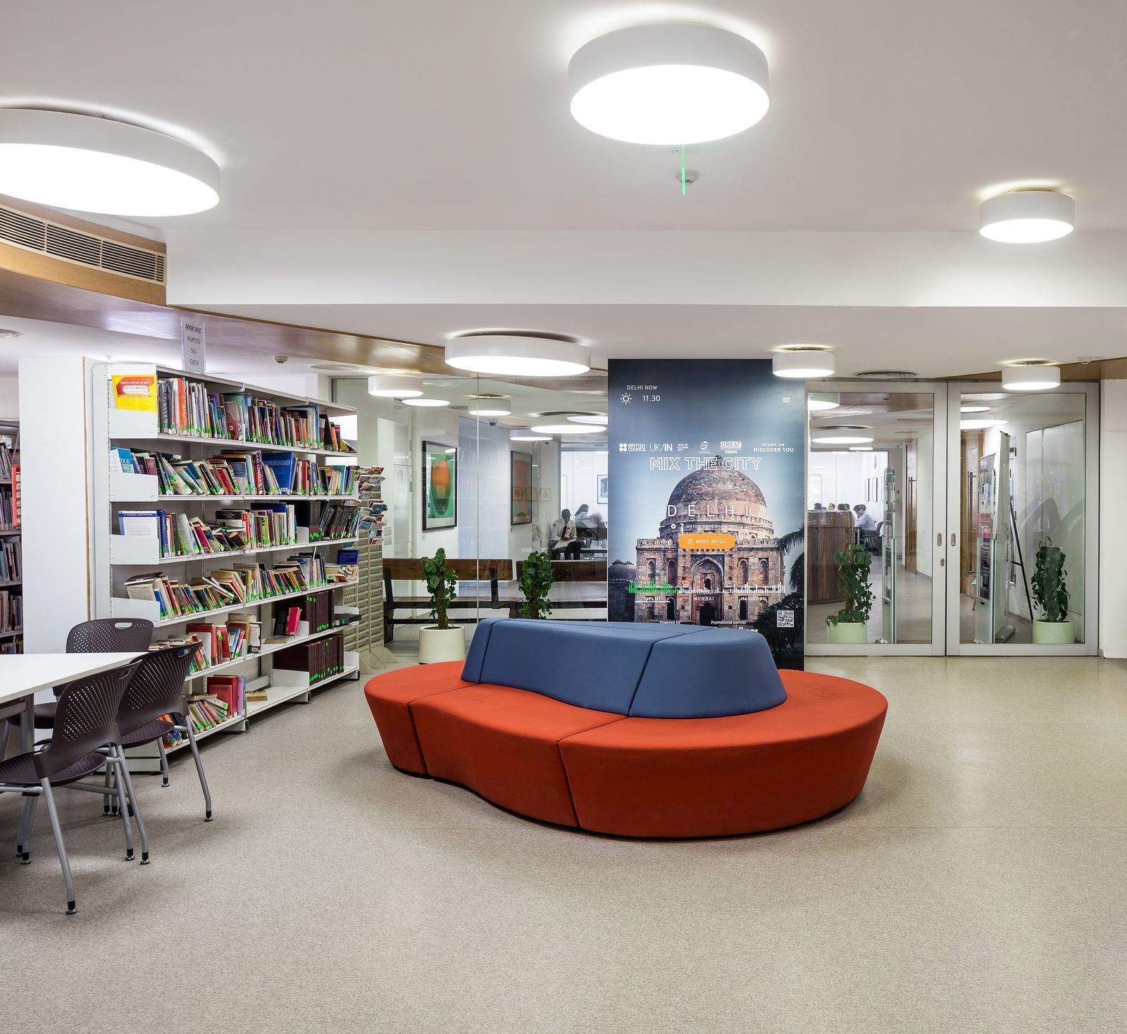 Interior of the British Council Library in New Delhi