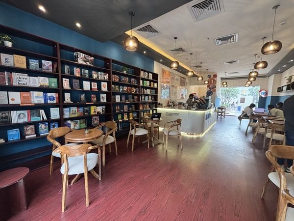 Interior of Kevin Missal’s Book Café on Sohna Road in Gurugram